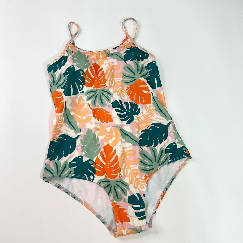 Serra One Piece Swimwear Women's XL Colorful Floral Leaves Adjustable NWT beachy